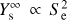 Mathematical equation: $ \textstyle Y_\mathrm s^\infty\propto S_\mathrm e^2 $