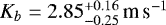 Mathematical equation: $K_b=2.85_{-0.25}^{+0.16}\,\textrm{m\,s}^{-1}$