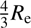 Mathematical equation: $ \frac{4}{3}R_{\mathrm{e}} $