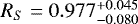 Mathematical equation: $R_S=0.977_{-0.080}^{+0.045}$