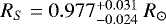 Mathematical equation: $R_S=0.977_{-0.024}^{+0.031}\;R_{\odot}$