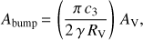 Mathematical equation: $${A_{{\rm{bump}}}} = \left( {{{\pi {c_3}} \over {2\gamma {R_{\rm{v}}}}}} \right){A_{\rm{V}}},$$