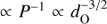 Mathematical equation: $ \propto P^{-1}\propto d_{\mathrm{O}}^{-3/2} $