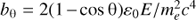 Mathematical equation: $ {b_\theta } = 2(1 - \cos \theta ){\varepsilon _0}E/m_e^2{c^4} $