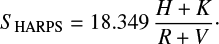 $ \begin{equation} S_{\rm HARPS} = 18.349\,\frac{H+K}{R+V}\cdot \end{equation} $