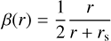 $$ \begin{aligned} \beta (r) = \frac{1}{2}\frac{r}{r + r_{\rm s}} \end{aligned} $$