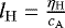 $l_{\mathrm{H}} = \frac{\eta_{\mathrm{H}}}{c_{\mathrm{A}}}$