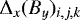 ${\mathrm{\Delta}}_x(B_y)_{i,j,k}$