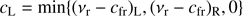 $$ \begin{aligned} c_{\rm L}=\mathrm{min}\{(\nu _{\rm r}-c_{\rm fr})_{\rm L}, (\nu _{\rm r}-c_{\rm fr})_{\rm R},0\} \end{aligned} $$