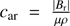 $ c_{\mathrm{ar}}=\frac{|B_{\mathrm{r}}|}{\mu\rho} $