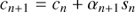 $$ \begin{aligned} c_{n+1}&=c_{n}+\alpha _{n+1}s_{n}\end{aligned} $$