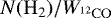 Mathematical equation: $N(\mathrm{H}_2) / W_{^{12}\mathrm{CO}}$