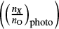 Mathematical equation: $ \left(\left(\frac{n_{X}}{n_{\rm O}}\right)_{\rm photo}\right) $