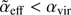$ \tilde{\alpha}_{\mathrm{eff}} < \alpha_{\mathrm{vir}} $