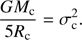 $$ \begin{aligned} \frac{GM_{\rm c}}{5R_{\rm c}}=\sigma _{\rm c}^{2}. \end{aligned} $$