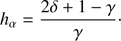 $$ \begin{aligned} h_{\alpha }=\frac{2\delta +1-\gamma }{\gamma }\cdot \end{aligned} $$