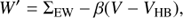 $${W^\prime } = {\Sigma _{{\rm{EW}}}} - \beta (V - {V_{{\rm{HB}}}}),$$
