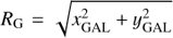 $${R_G} = \sqrt {x_{{\rm{GAL}}}^2 + y_{{\rm{GAL}}}^2,} $$