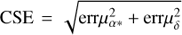 $${\rm{CSE}} = \sqrt {{\rm{err}}\mu _{\alpha ✻}^2 + {\rm{err}}\mu _\delta ^2} $$