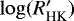 Mathematical equation: $\log(R'_{\textrm{HK}})$