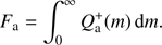 $$ \begin{aligned} F_{\rm a} = \int _0^\infty Q^+_{\rm a}(m)\,\mathrm{d}m. \end{aligned} $$