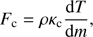 $$ \begin{aligned} F_{\rm c}= \rho \kappa _{\rm c} \frac{\mathrm{d}T}{\mathrm{d}m}, \end{aligned} $$