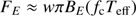$$ \begin{aligned} F_{E} \approx {w} \pi B_{E} ({f_{\rm c}} T_{\rm eff}) \end{aligned} $$