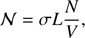 $$ \begin{aligned} \mathcal{N} = \sigma L \frac{N}{V}, \end{aligned} $$