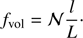 $$ \begin{aligned} f_{\rm vol} = \mathcal{N} \frac{l}{L}\cdot \end{aligned} $$