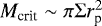 $M_{\textrm{crit}}\sim {\mathrm{\pi}}{\mathrm{\Sigma}} r_{\textrm{p}}^2$