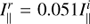 $I_\parallel ^r = 0.051I_\parallel ^i $