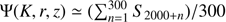 $ \Psi(K,r,z) \simeq (\sum_{n = 1}^{300}S_{2000+n})/300 $