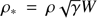 $ \rho_\ast=\rho \sqrt{\gamma}W $