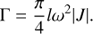 $$ \begin{aligned} \Gamma = \frac{\pi }{4} l\omega ^{2} |J|. \end{aligned} $$