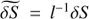 $ \widetilde{\delta S} = l^{-1}\delta S $
