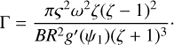$$ \begin{aligned} \Gamma = \frac{\pi \varsigma ^{2}\omega ^{2}\zeta (\zeta -1)^{2}}{BR^{2} { g}^{\prime }(\psi _1)(\zeta +1)^3}\cdot \end{aligned} $$