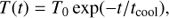 $$ \begin{aligned} T(t) = T_0 \exp (-t/t_{\rm cool}), \end{aligned} $$