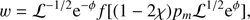 $$ \begin{aligned} w=\mathcal{L} ^{-1/2}{\mathrm{e} }^{-\phi }f[(1-2\chi )p_{m}\mathcal{L} ^{1/2}{\mathrm{e} }^{\phi }], \end{aligned} $$