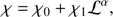 $$ \begin{aligned} \chi =\chi _{0}+\chi _{1}\mathcal{L} ^{\alpha }, \end{aligned} $$