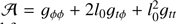 $ {\cal A}=g_{\phi\phi}+2l_{0}g_{t\phi}+l_{0}^{2}g_{tt} $