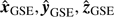 $ {\hat{\boldsymbol{x}}}_{\mathrm{GSE}}, {\hat{\boldsymbol{y}}}_{\mathrm{GSE}}, {\hat{\boldsymbol{z}}}_{\mathrm{GSE}} $