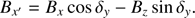 $$ \begin{aligned} B_{x^{\prime }} = B_{x} \cos {\delta }_{y} - B_{z} \sin {\delta }_{y}. \end{aligned} $$