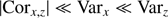 $$ \begin{aligned} |\mathrm{Cor}_{x,z} | \ll \mathrm{Var}_{x} \ll \mathrm{Var}_{z} \end{aligned} $$