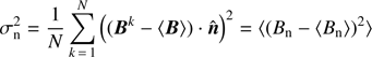 $$ \begin{aligned} \sigma _{\rm n}^2 n_j = \sum _{i\,=\,1}^{3}m_{ij} \, n_i = \lambda _{\rm L} \, n_j \end{aligned} $$