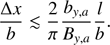 $$ \begin{aligned} \frac{\Delta x}{b} \lesssim \frac{2}{\pi } \frac{b_{{y},a}}{B_{{y},a}} \frac{l}{b} . \end{aligned} $$