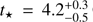 $ {t_{\star}} = 4.2^{+0.3}_{-0.5} $