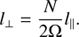 $$ \begin{aligned} l_{\perp }=\frac{N}{2\Omega }l_{\parallel }. \end{aligned} $$