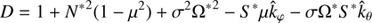 $$ \begin{aligned} D=1+{N^*}^2(1-\mu ^2)+\sigma ^2{\Omega ^*}^2-S^*\mu \hat{k}_\varphi - \sigma \Omega ^*S^*\hat{k}_\theta \end{aligned} $$