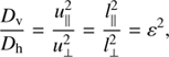 $$ \begin{aligned} \frac{D_{\rm v}}{D_{\rm h}}=\frac{u_\parallel ^2}{u_\perp ^2}=\frac{l_\parallel ^2}{l_\perp ^2}=\varepsilon ^2, \end{aligned} $$