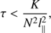 $$ \begin{aligned} \tau < \frac{K}{N^2 l_{\parallel }^2}, \end{aligned} $$